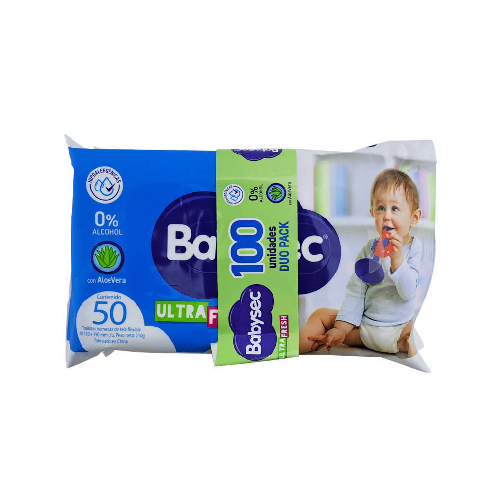 TOALLA HUMEDA 100 UNID ULTRA FRESH DUOPACK 73123 BABYSEC