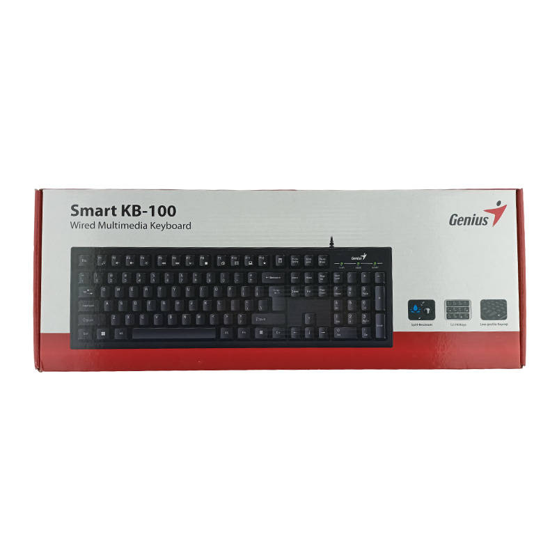 TECLADO GENIUS USB KB-100 INTELIGENTE CON TECLA GENIUS SMART