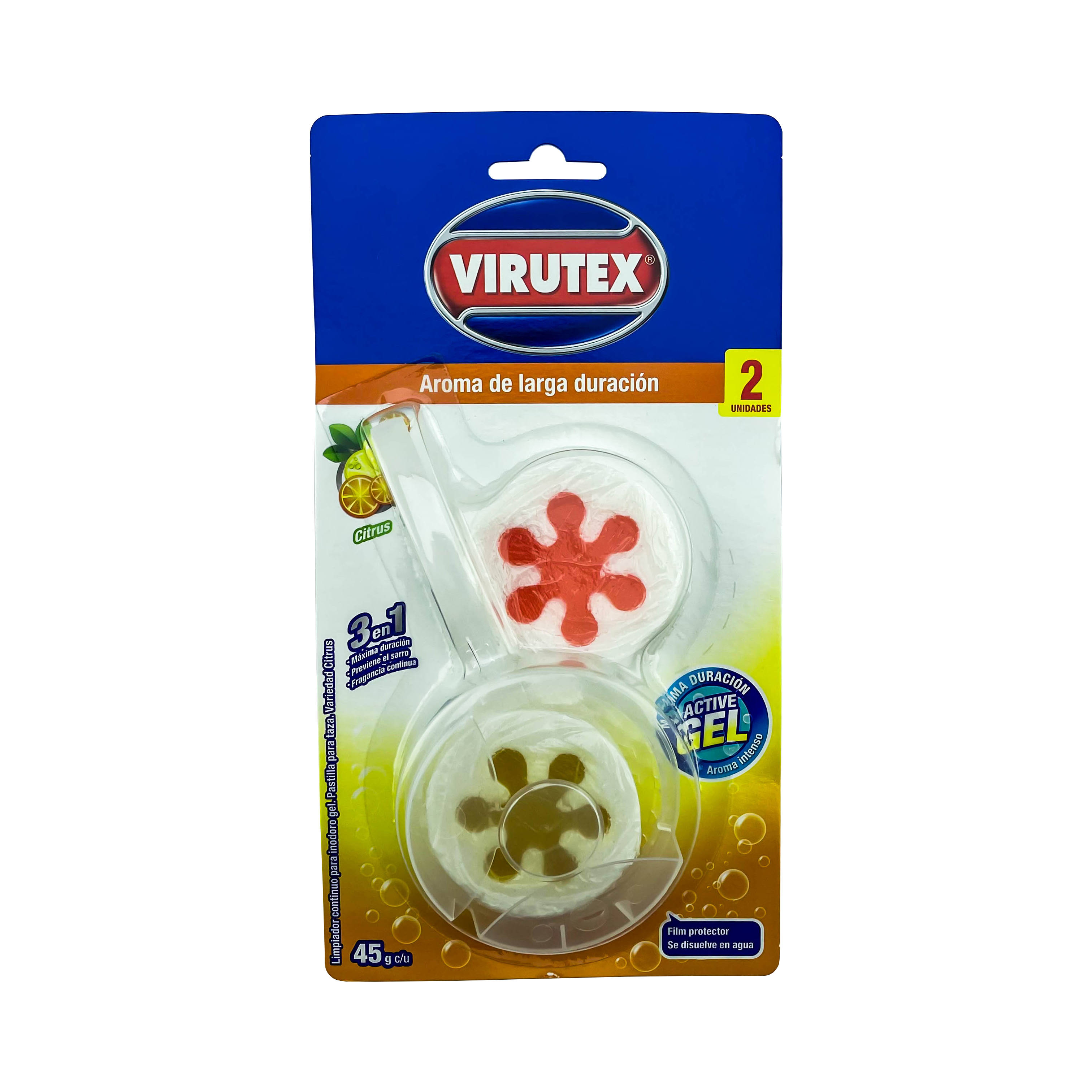 CANASTILLA INODORO EN GEL 2 PASTILLAS CITRUS VIRUTEX